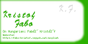 kristof fabo business card